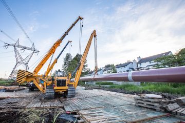 Photo credit. Fortis BC; 2017 natural gas Coastal Transmission System Upgrade Project, construction in the Vancouver area.